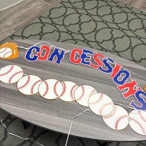 Concessions Banner Baseball theme paper banner new red white blue